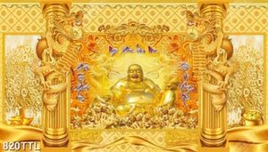 Tranh tài lộc decor tường Phật Di Lặc file gốc