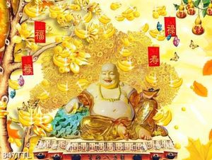 Tranh Phật Di Lặc decor tường in uv