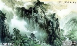 Tranh thư pháp thác nước sơn dầu đẹp