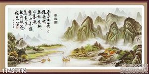 Tranh thư pháp thác nước phong thủy