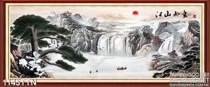 Tranh thư pháp thác nước phong thủy