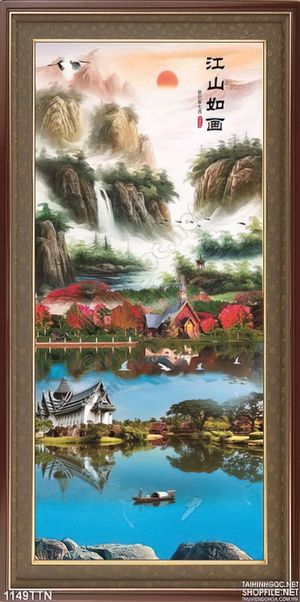 Tranh thư pháp sơn dầu treo tường đẹp