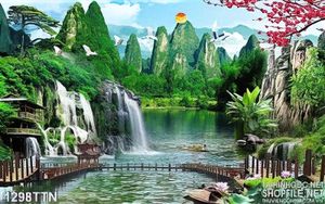 Tranh phong cảnh hữu tình mới nhất psd