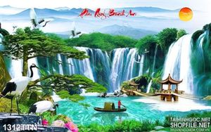 Tranh phong thủy thác nước đẹp độc đáo in uv
