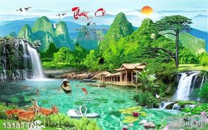 Tranh thác nước nghệ thuật decor