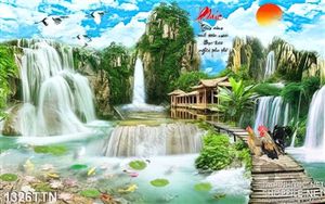 Tranh wall thác phong cảnh hữu tình mới nhất hiện nay