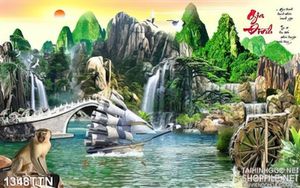 Tranh thuận buồm xuôi gió và thác nước phong thủy