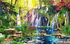 Tranh phong cảnh thác nước nghệ thuật in uv
