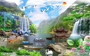 Tranh thác nước phong thủy độc đáo