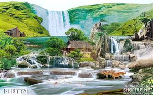 Tranh thác nước phong thủy độc đáo