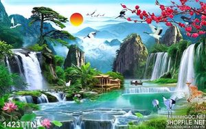 Tranh sơn thủy hữu tình mùa xuân