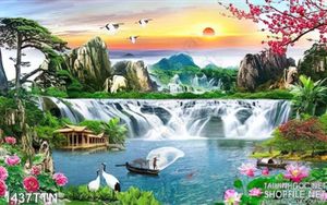 Tranh sơn thủy mùa xuân đẹp độc đáo