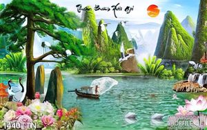 Tranh thuận buồm xuôi gió phong cảnh hữu tình