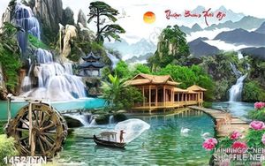 Tranh thuận buồm xuôi gió và thác nước