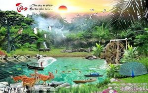 Tranh thư pháp phong cảnh hữu tình