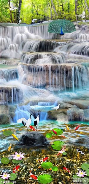 Tranh thác phong thủy khổ dọc đẹp