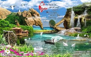 Tranh thư pháp phong cảnh nghệ thuật đẹp nhất