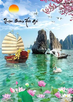 Tranh Vịnh Hạ Long thuận buồm xuôi gió