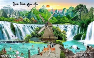 Tranh thác và cối xay gió wall
