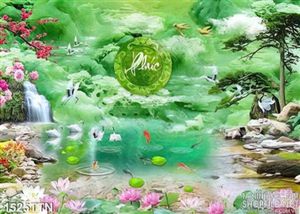 Tranh thác nước nền giả ngọc đẹp độc đáo in uv