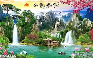 Tranh sơn thủy hữu tình phong cảnh đẹp nhất