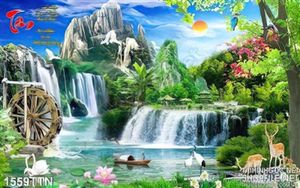 Tranh thác nước phong thủy in 3D