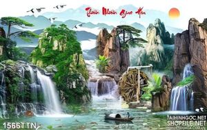 Tranh thuận buồm xuôi gió psd phong thủy wall