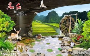 Tranh thư pháp psd phong thủy wall