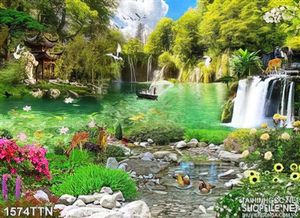 Tranh thác nước phong thủy in 3D
