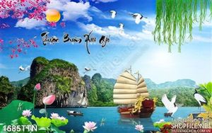 Tranh psd thuận buồm xuôi gió nghệ thuật