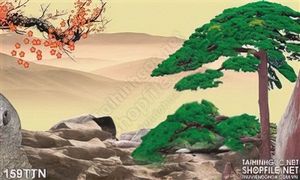 Tranh phong thủy non nước treo tường