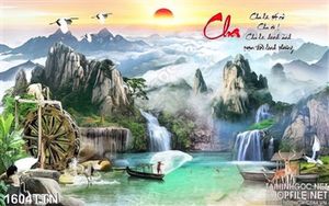 Tranh thư pháp psd phong thủy wall décor
