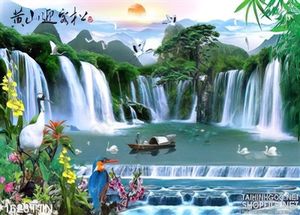 Tranh thác nước phong cảnh nghệ thuật 3D