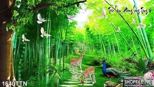 Tranh decor phong cảnh khu rừng in 3D