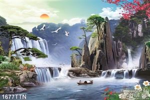 Tranh psd phong cảnh mùa xuân nghệ thuật
