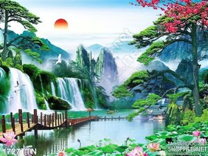 Tranh phong cảnh nghệ thuật mùa xuân in uv