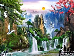 Tranh psd phong thủy wall decor nghệ thuật