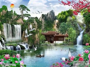 Tranh psd mùa xuân phong cảnh đẹp nhất