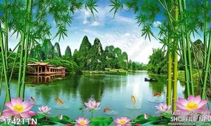 Tranh psd sơn thủy hữu tình in 3D đẹp nhất