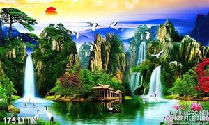 Tranh in uv thác nước phong thủy đẹp nhất