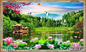 Tranh decor phong cảnh nghệ thuật in 3D