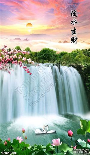 Tranh decor phong thủy thác nước đẹp nhất