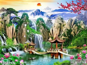 Tranh 3D phong thủy mùa xuân mới nhất