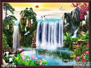Tranh psd phong thủy mùa xuân in 3D