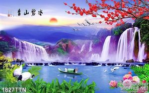 Tranh psd phong cảnh nghệ thuật mùa xuân decor