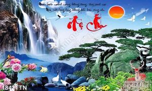 Tranh phong thủy thư pháp cha mẹ in 3D
