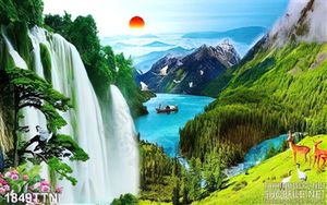 Tranh psd phong cảnh nghệ thuật in 3D