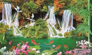 Tranh psd phong cảnh trong rừng in 3D