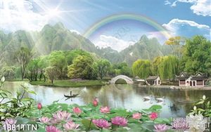 Tranh cầu vồng và phong cảnh nghệ thuật in 3d