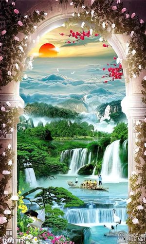 Tranh cửa sổ phong cảnh wall decor
